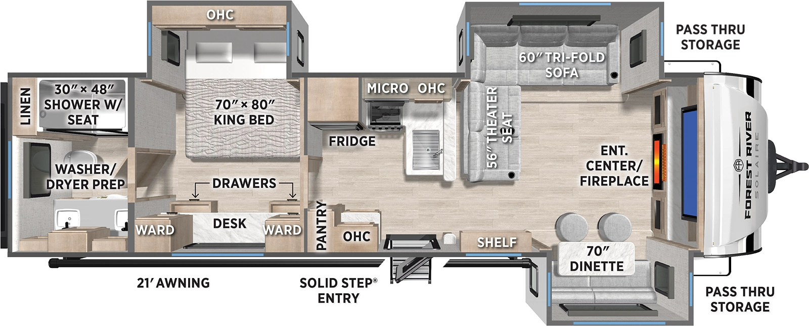 Solaire Ultra Lite 3300FLBS Floorplan